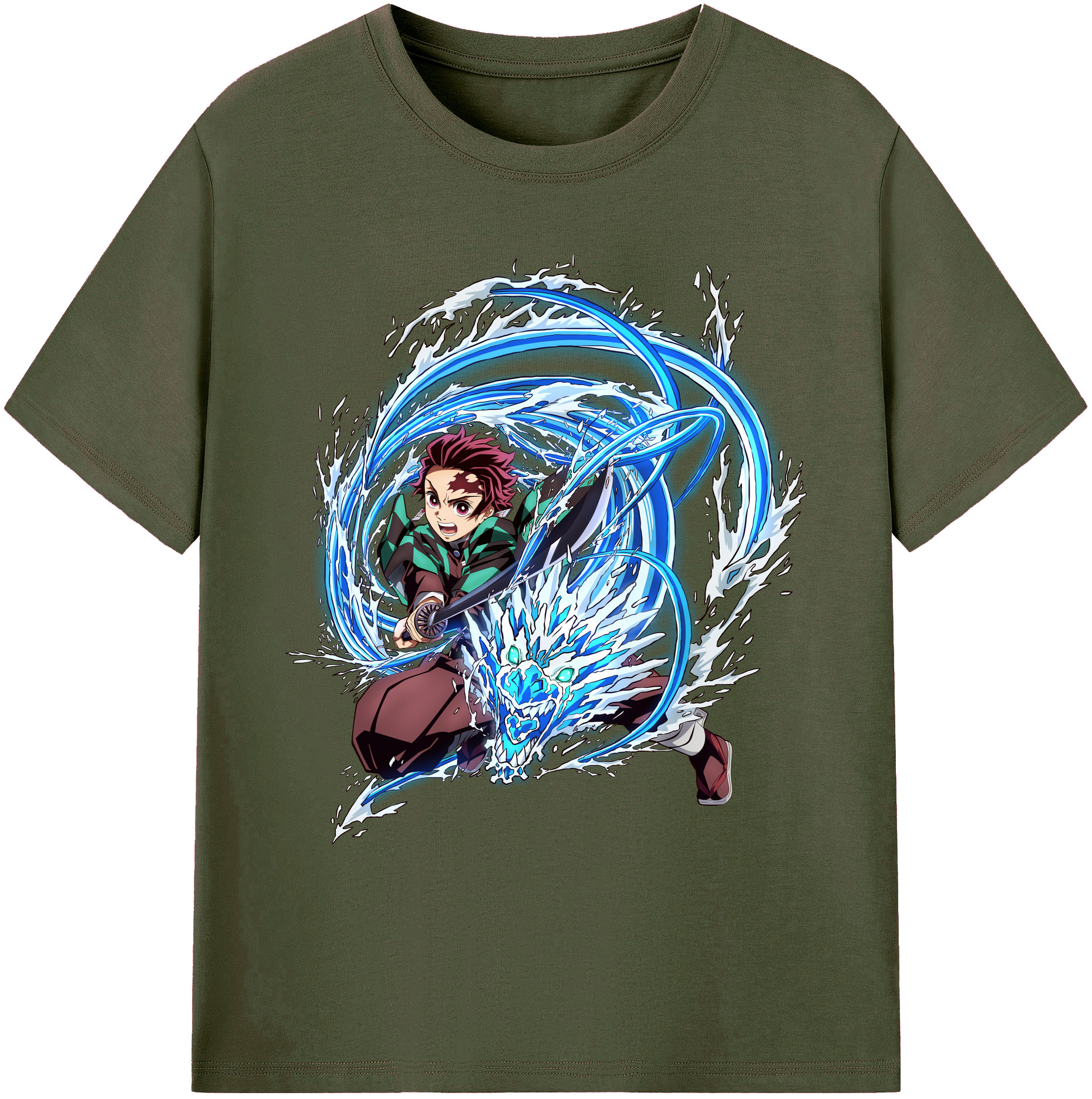 （画像用） 鬼滅の刃 竈門 炭治郎／かまど たんじろう Kamado Tanjirou 綿100％ メンズ半袖Tシャツ｜肌触りやわらか＆通気性